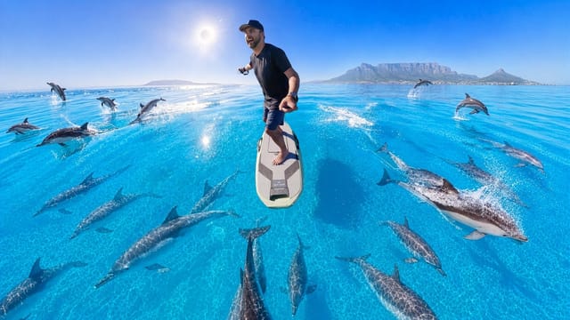 Analyzed thumbnail: Chased by 100 Dolphins while Surfing